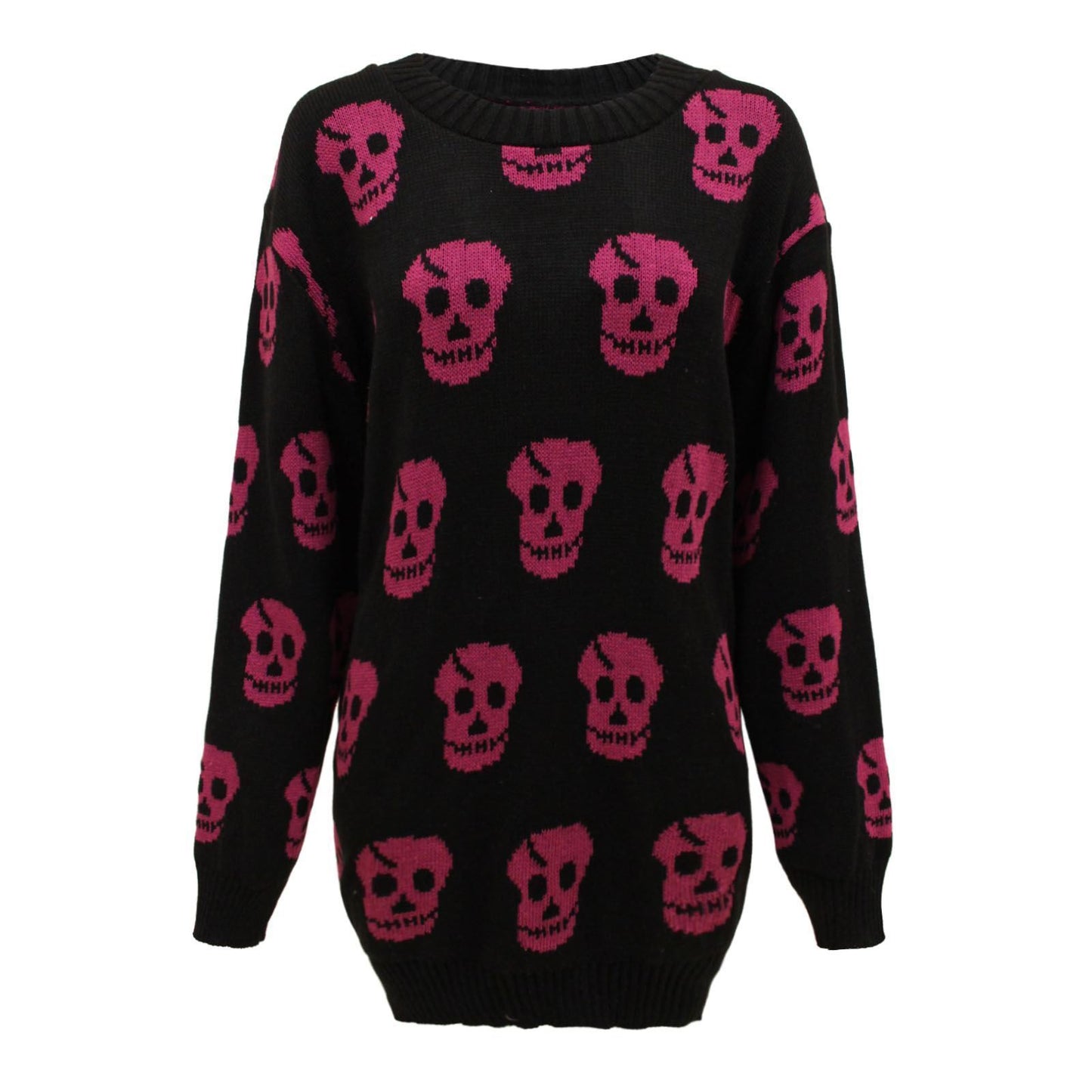 Ladies Skull Knitted Crew Neck Pullover Jumper Sweaters