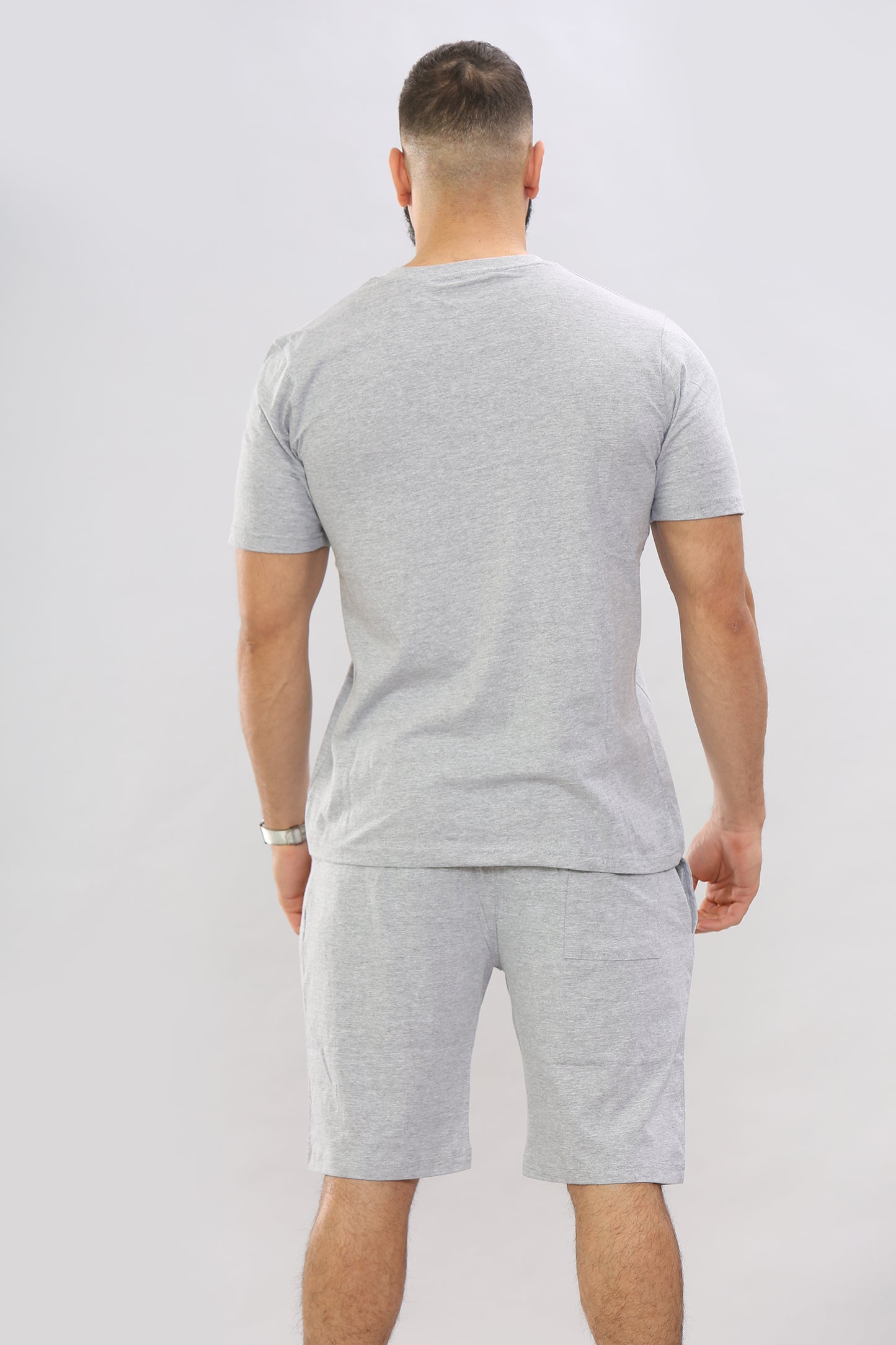 Mens V-Neck T-shirt & Short Set Top & Fleece Shorts