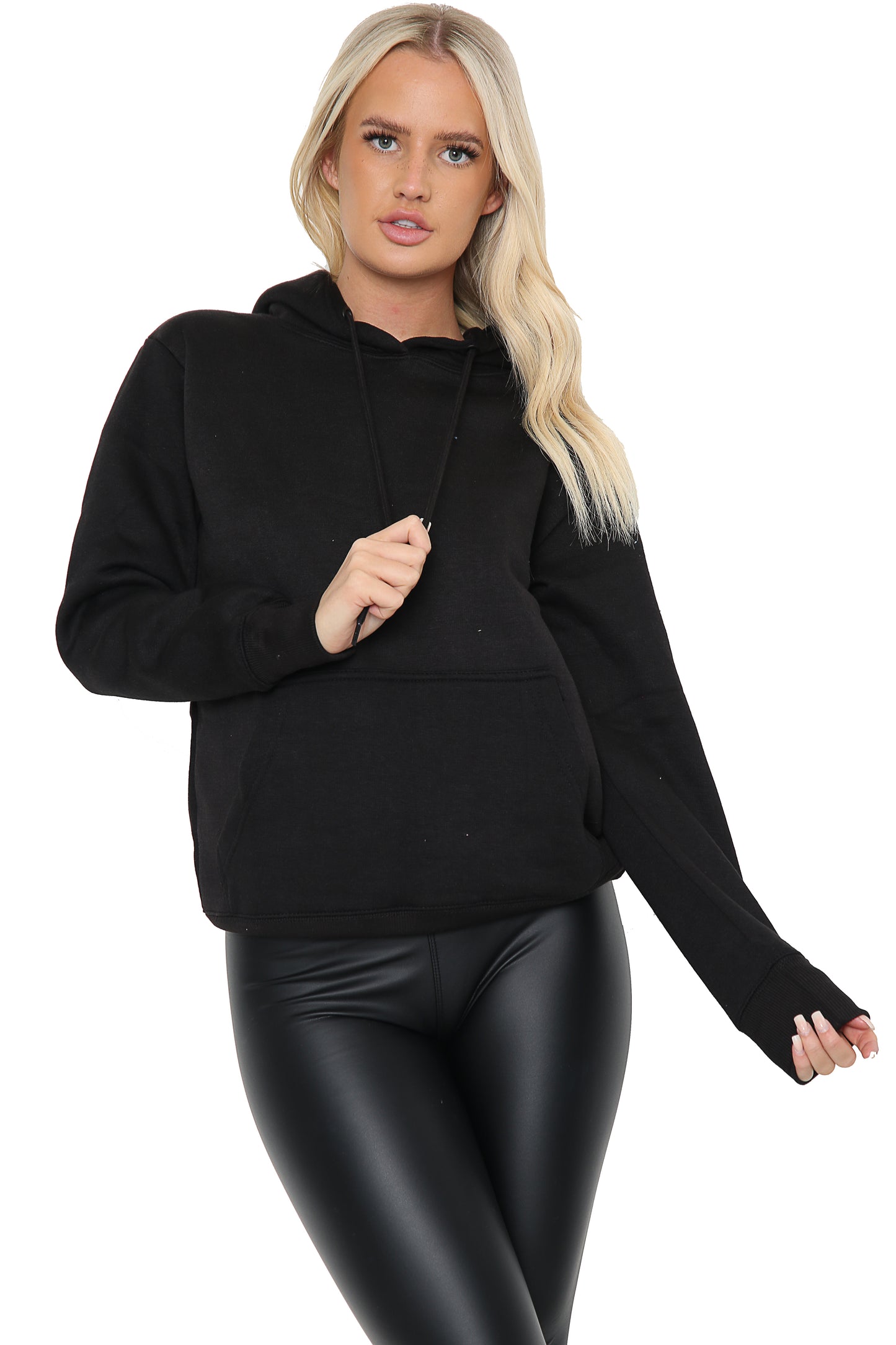 Style Moda Ladies Plain Pullover Hoodies Fleece Top