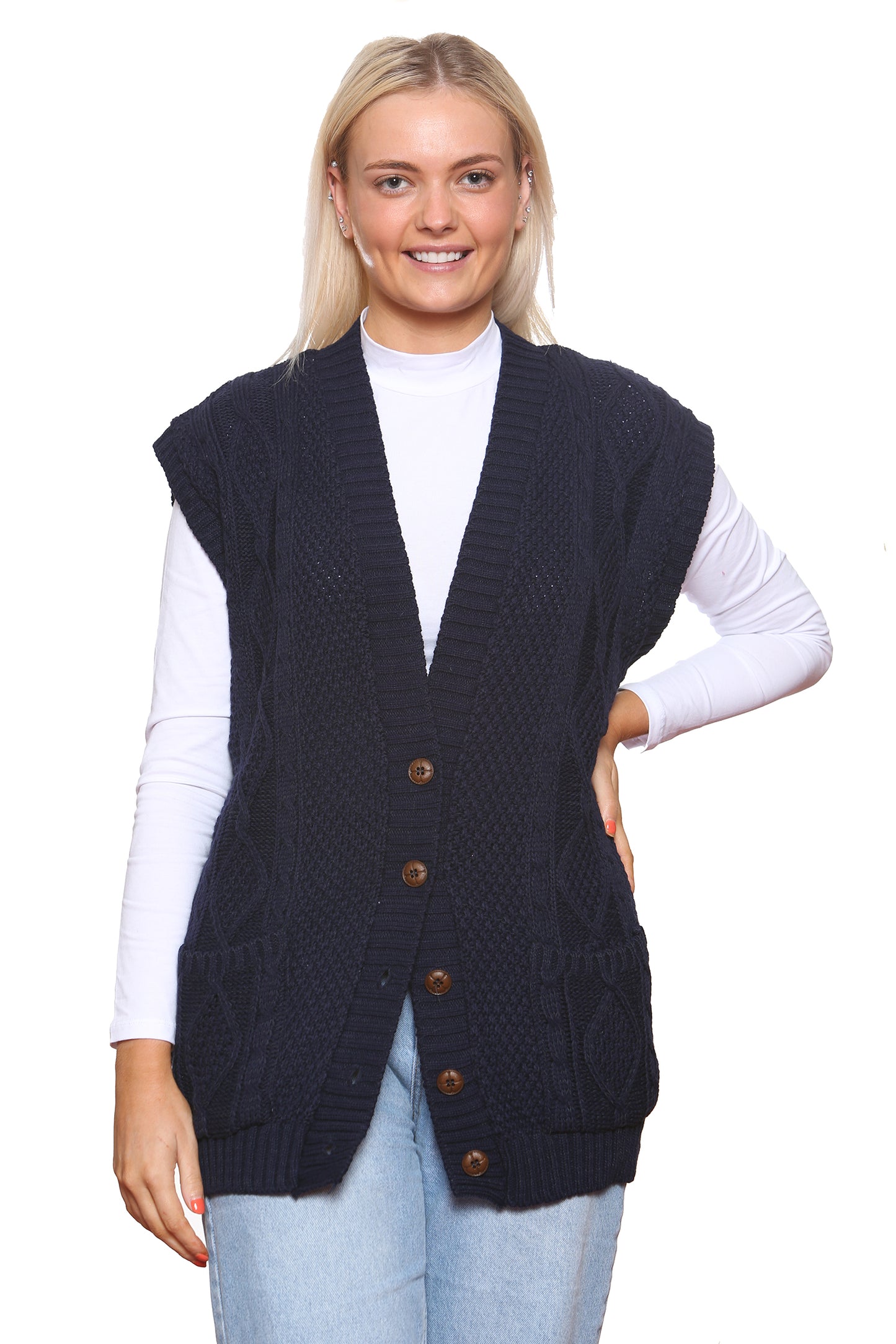 Style Moda Women's Knitted Sleeveless  Waistcoat