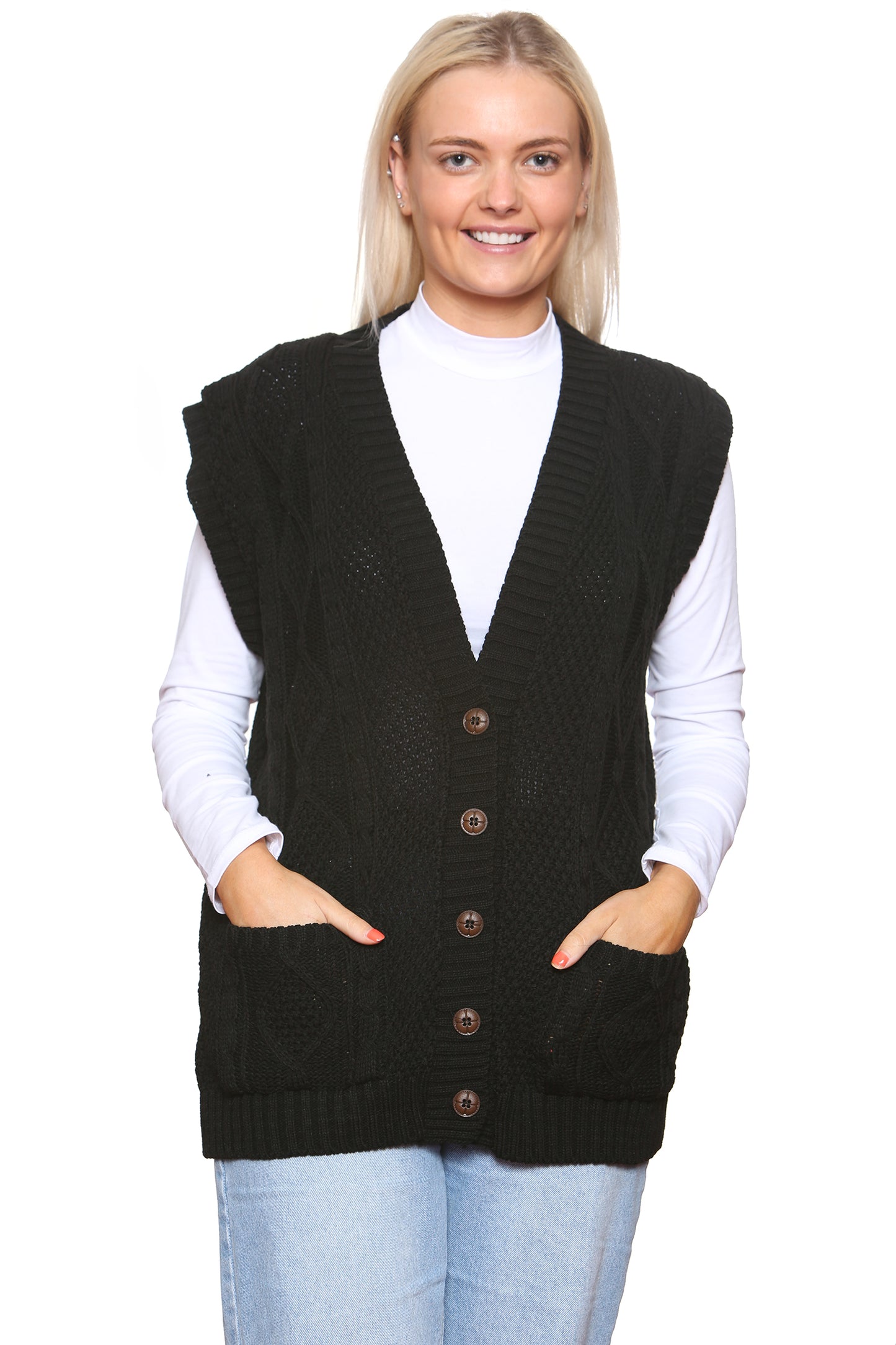 Style Moda Women's Knitted Sleeveless  Waistcoat