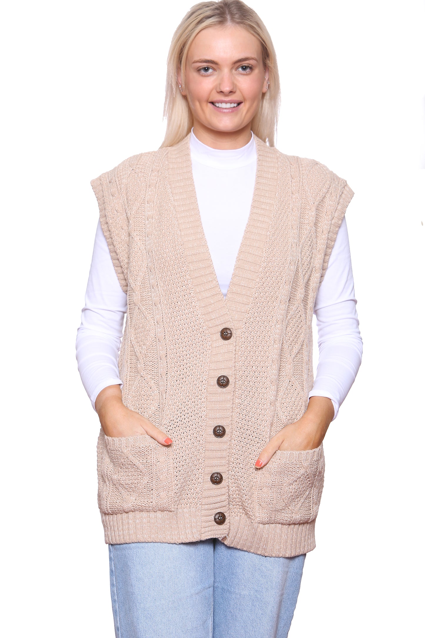 Style Moda Women's Knitted Sleeveless  Waistcoat