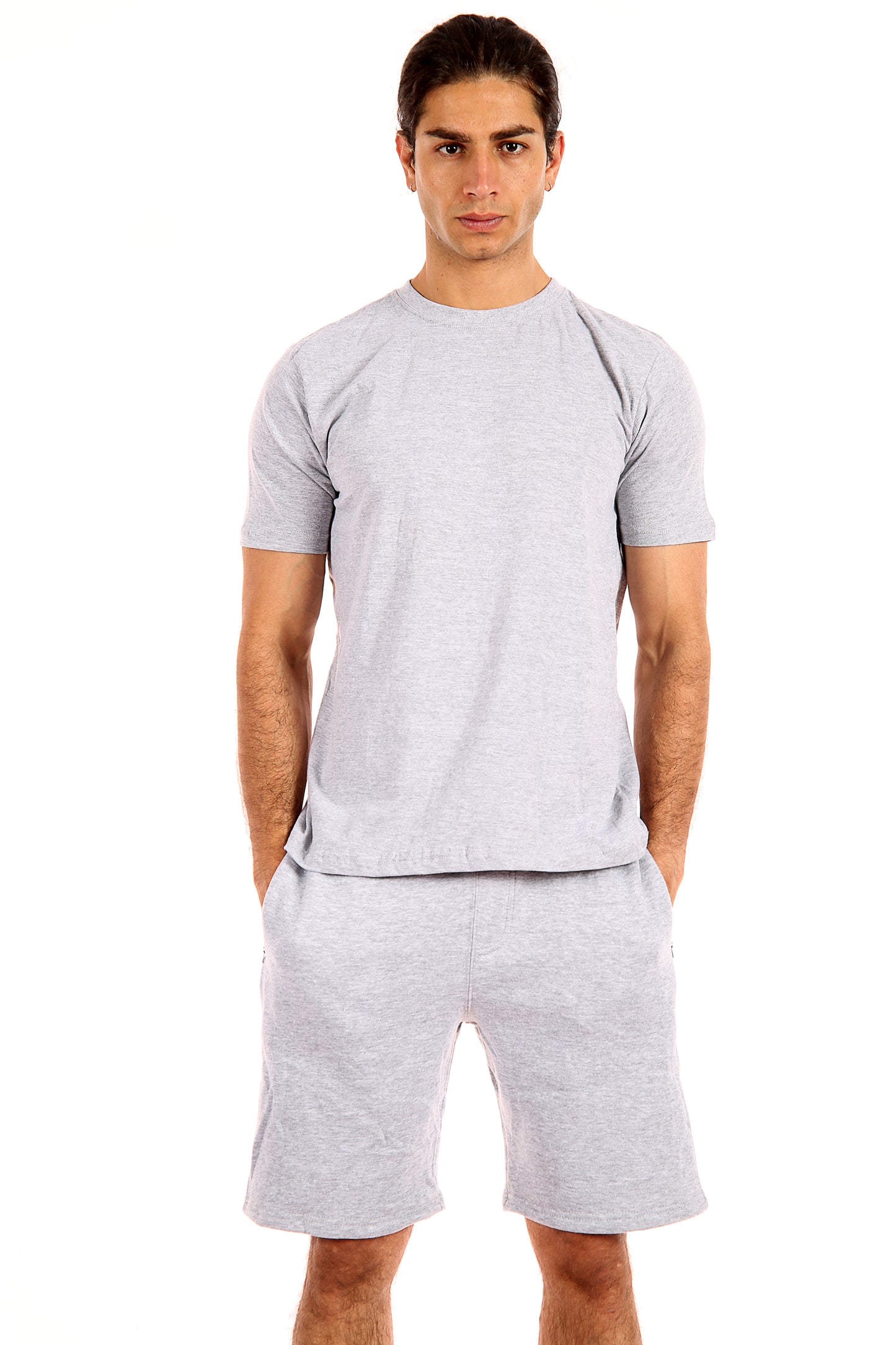 Style Moda Men's Crew Neck T-Shirt & Zipper Shorts Set Loungewear