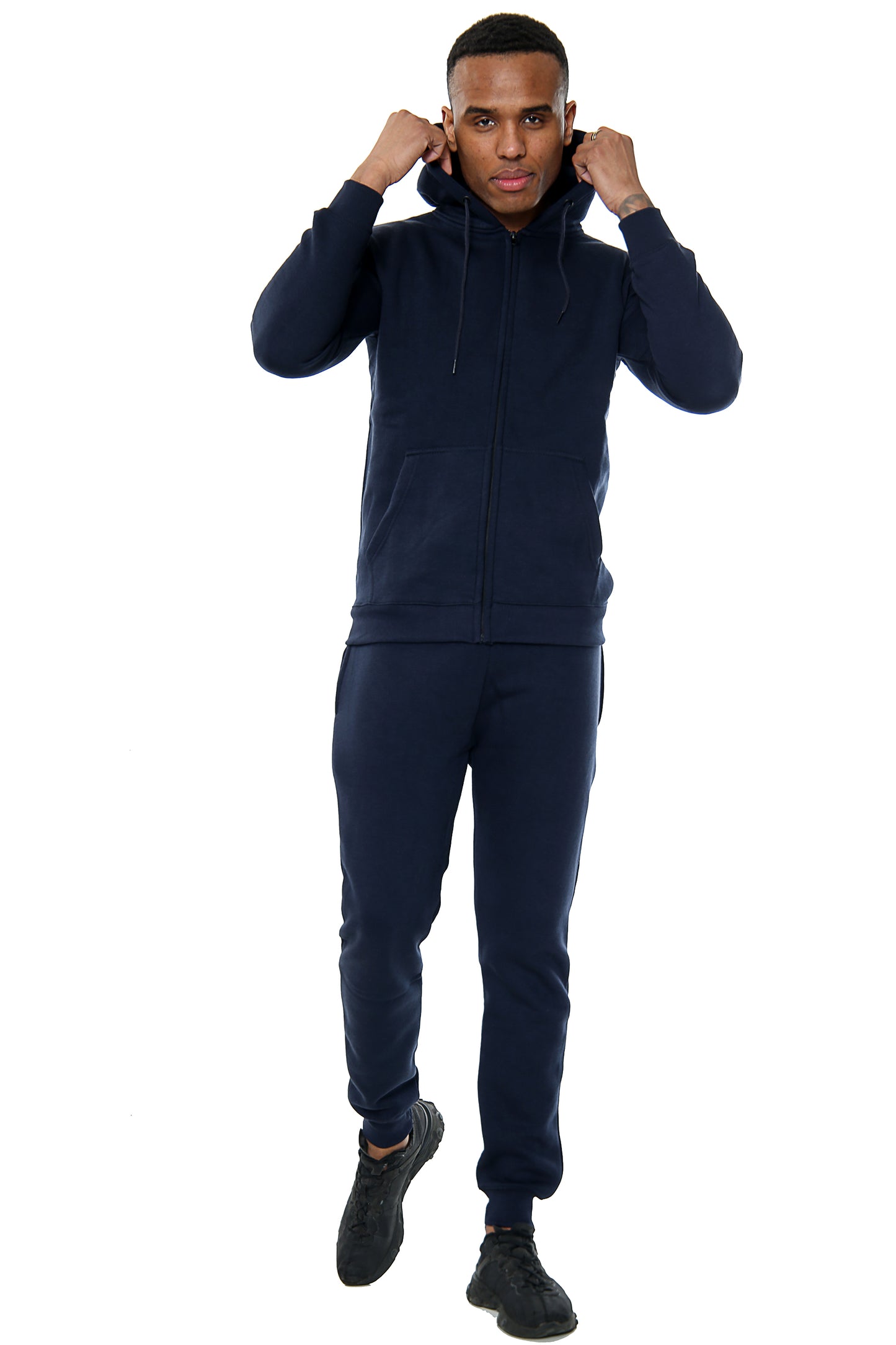 Style Moda Mens Plain Full Tracksuit with Pocket Hoodie