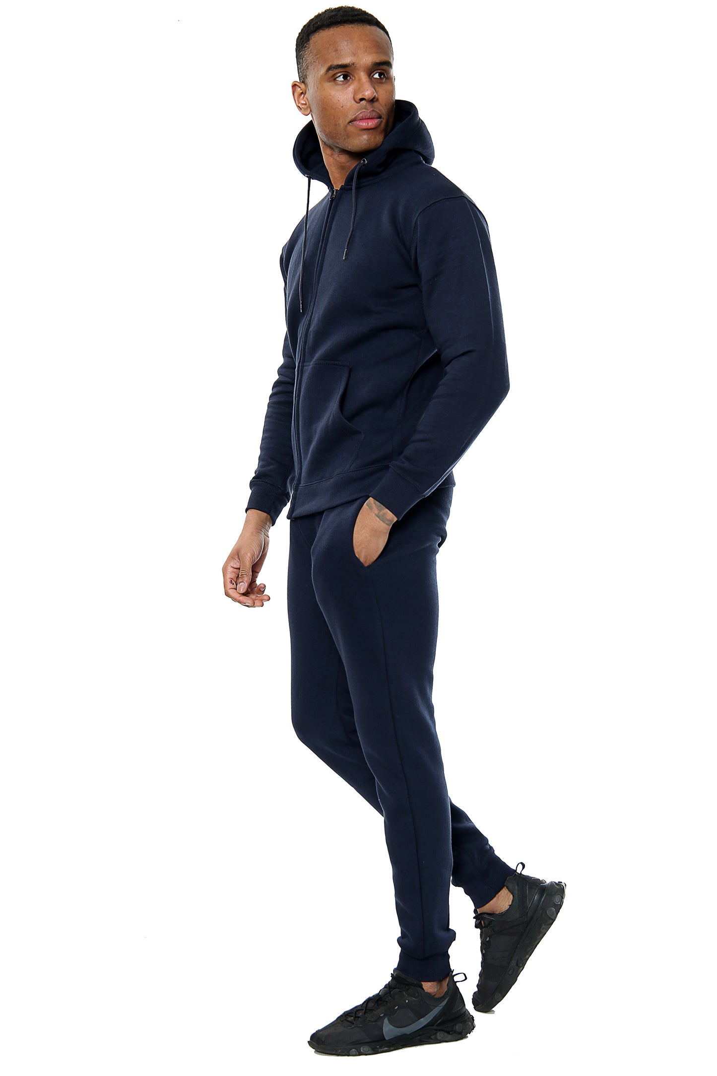 Style Moda Mens Plain Full Tracksuit with Pocket Hoodie