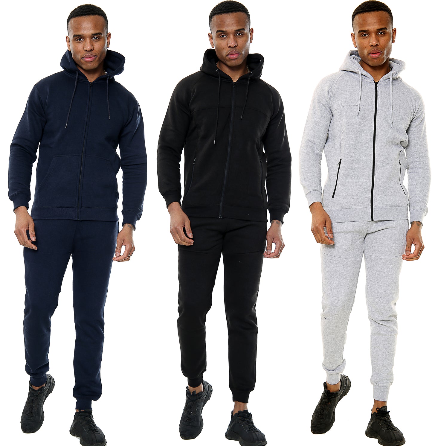 Style Moda Mens  Plain Full Tracksuit with Zip Pocket Hoodie