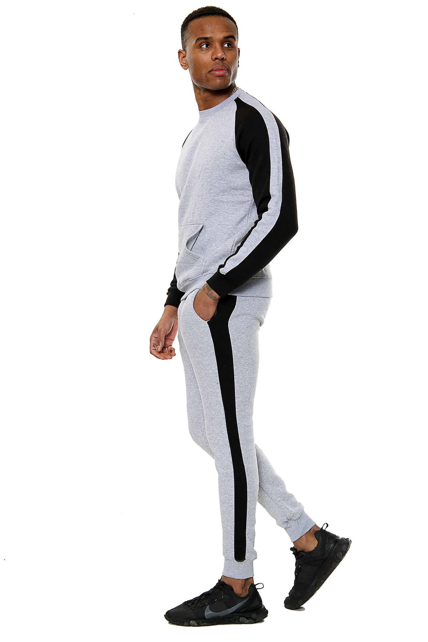 Style Moda Mens Full Arm Stripe Contrast Tracksuit