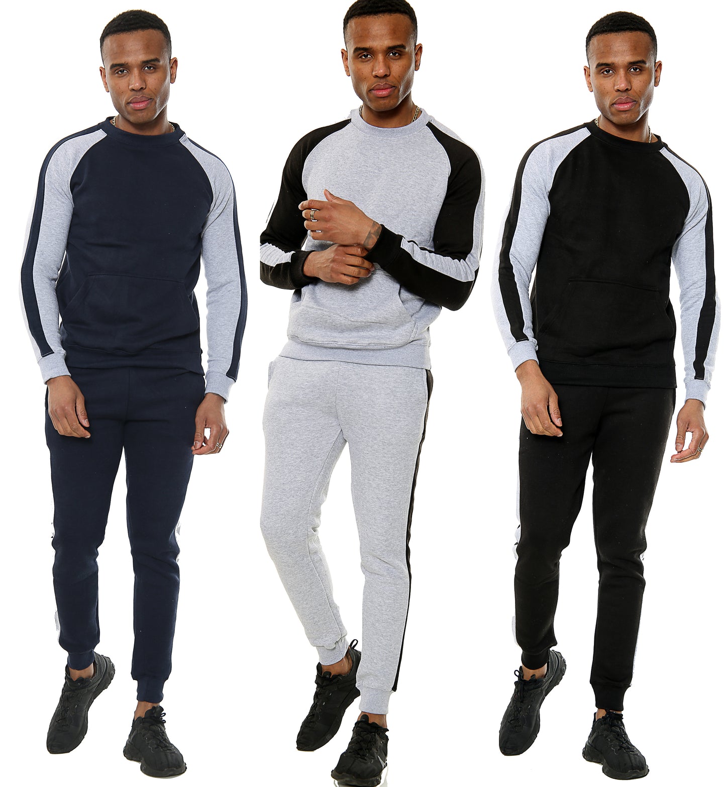 Style Moda Mens Full Arm Stripe Contrast Tracksuit