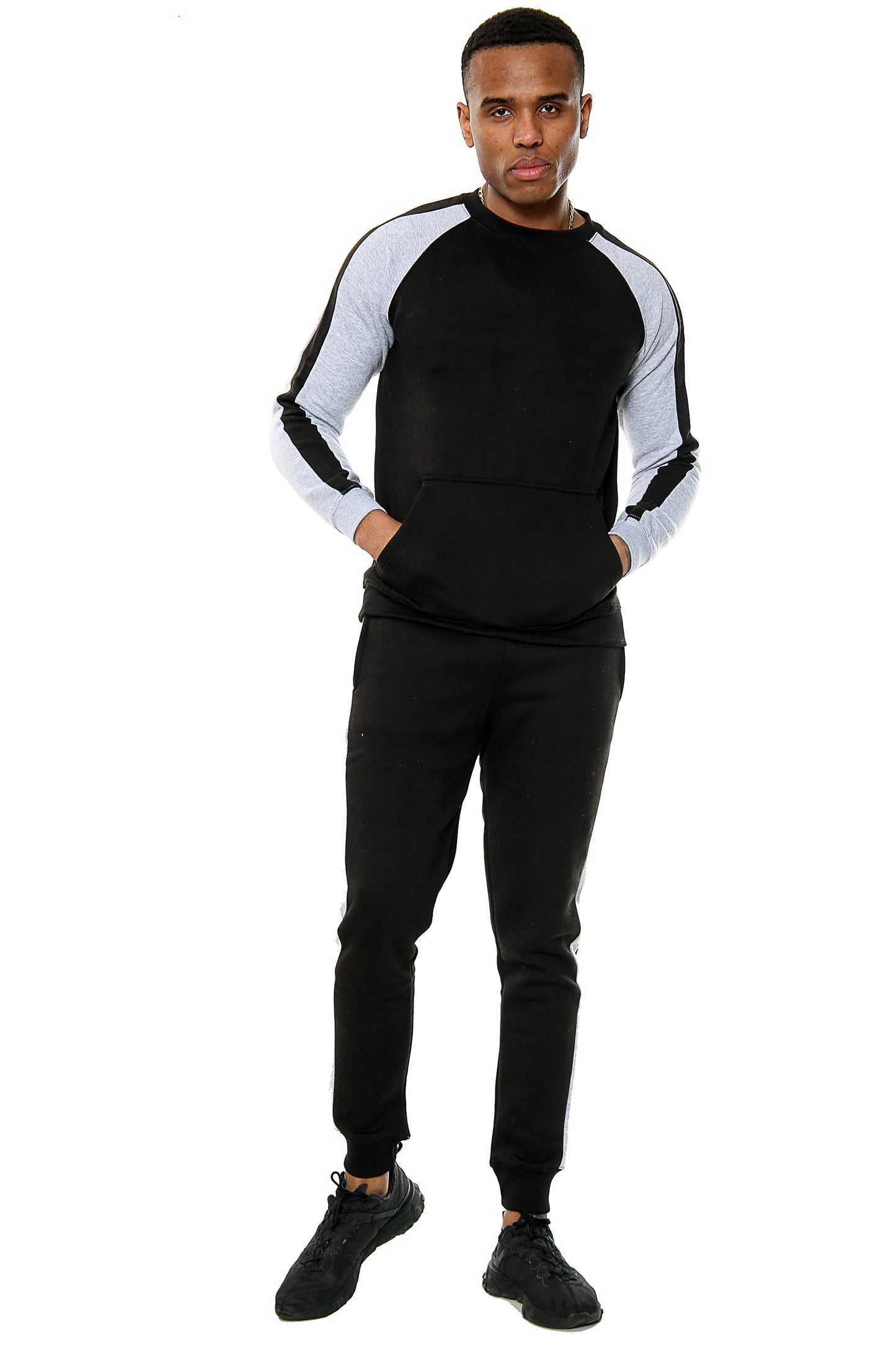 Style Moda Mens Full Arm Stripe Contrast Tracksuit