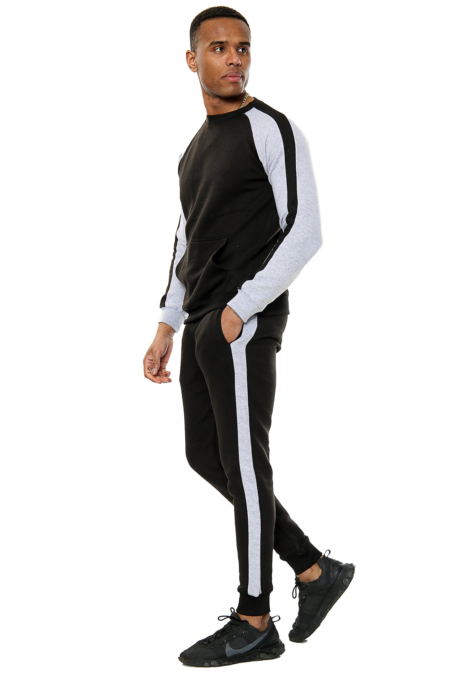 Style Moda Mens Full Arm Stripe Contrast Tracksuit