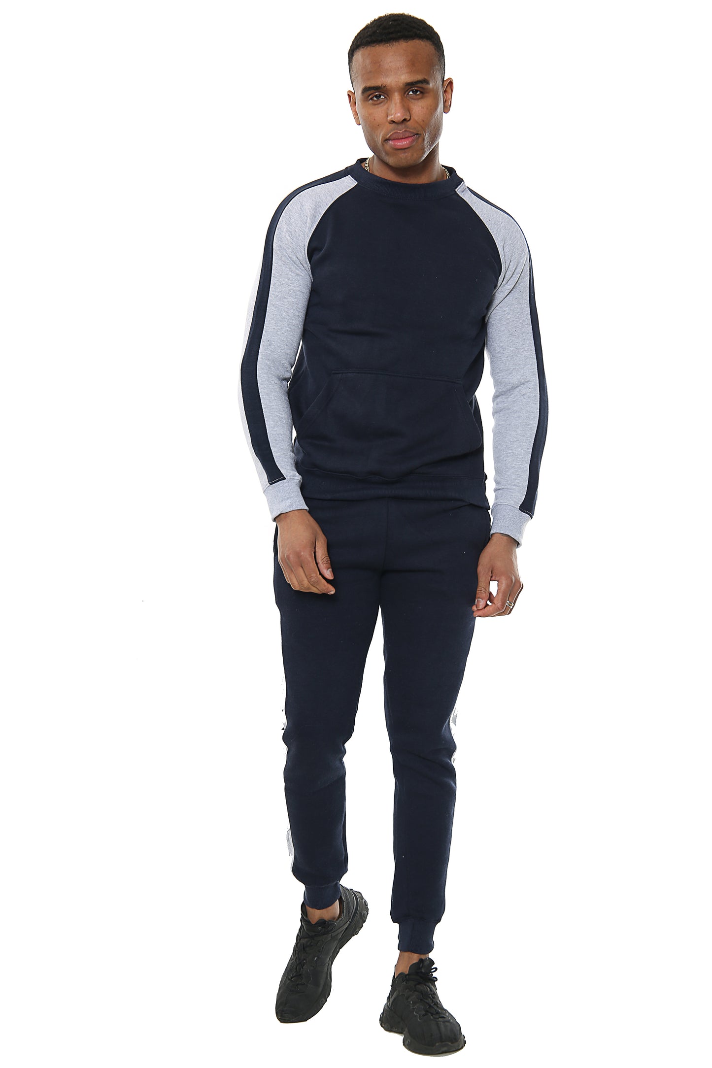 Style Moda Mens Full Arm Stripe Contrast Tracksuit