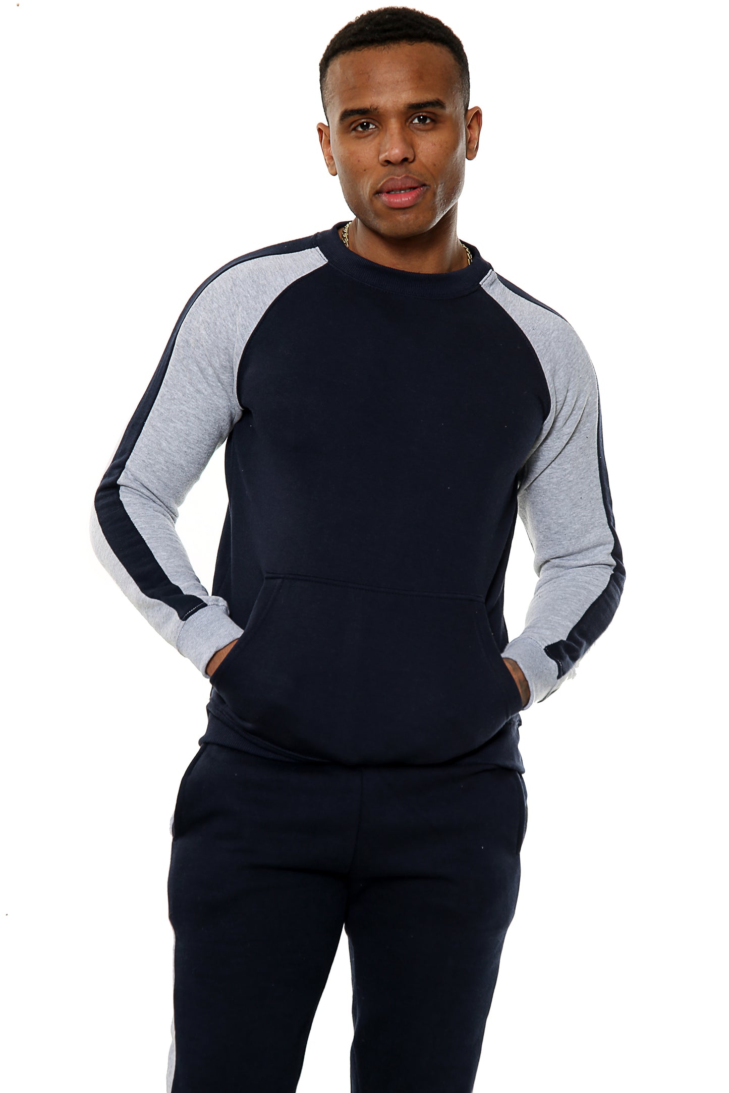 Style Moda Mens Full Arm Stripe Contrast Tracksuit