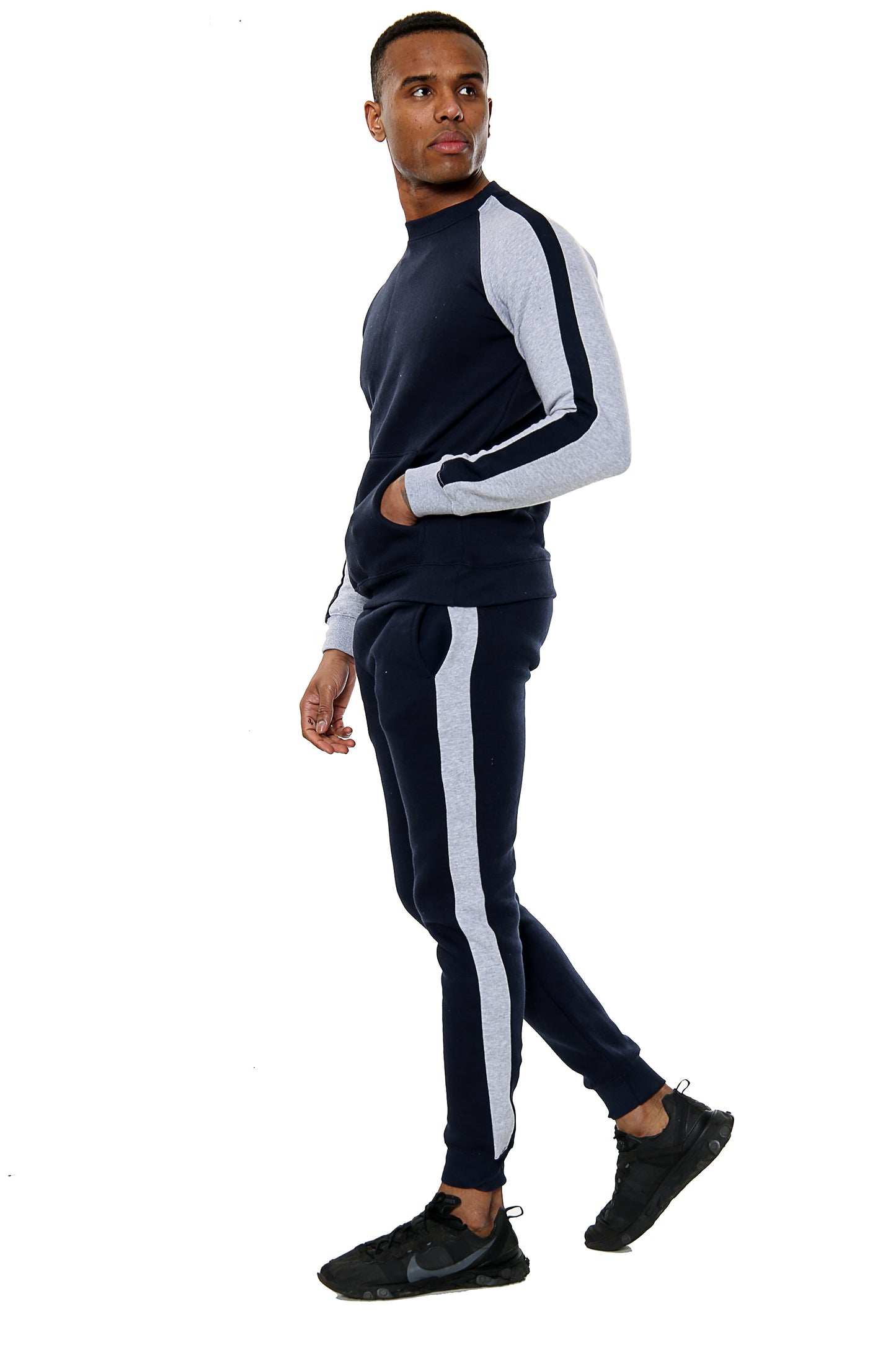 Style Moda Mens Full Arm Stripe Contrast Tracksuit