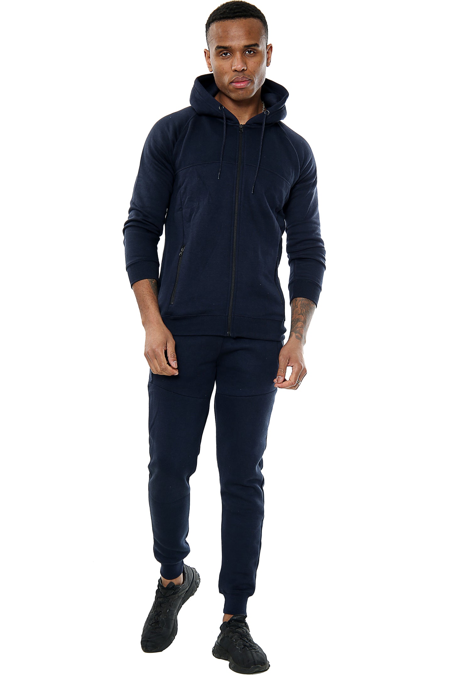 Style Moda Mens  Plain Full Tracksuit with Zip Pocket Hoodie