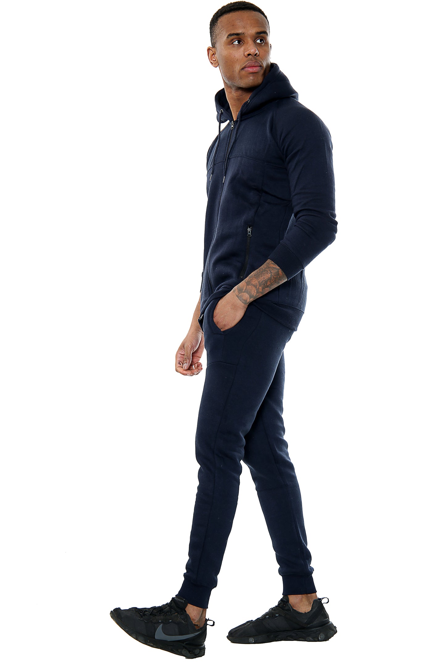 Style Moda Mens  Plain Full Tracksuit with Zip Pocket Hoodie