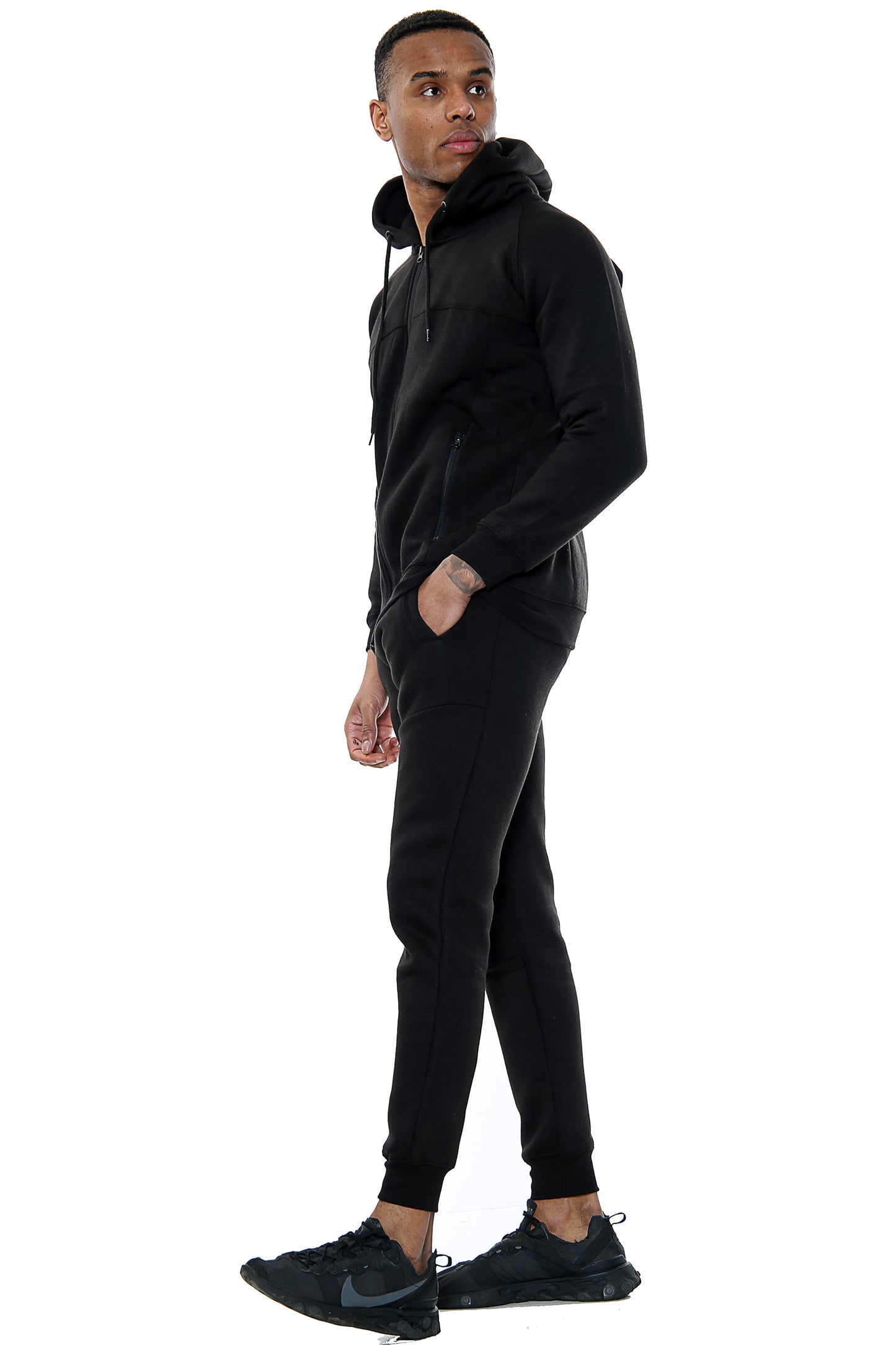 Style Moda Mens  Plain Full Tracksuit with Zip Pocket Hoodie