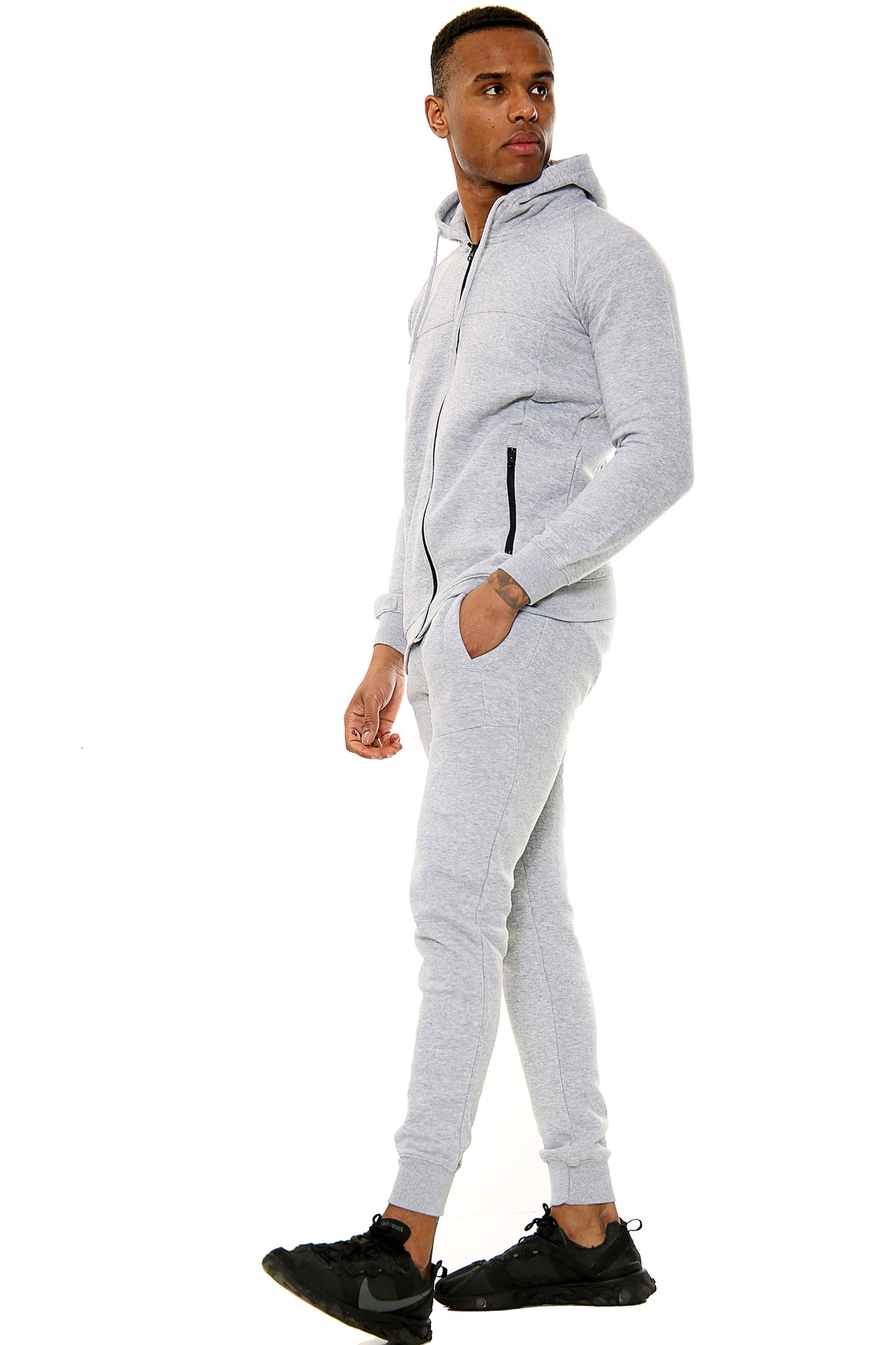 Style Moda Mens  Plain Full Tracksuit with Zip Pocket Hoodie