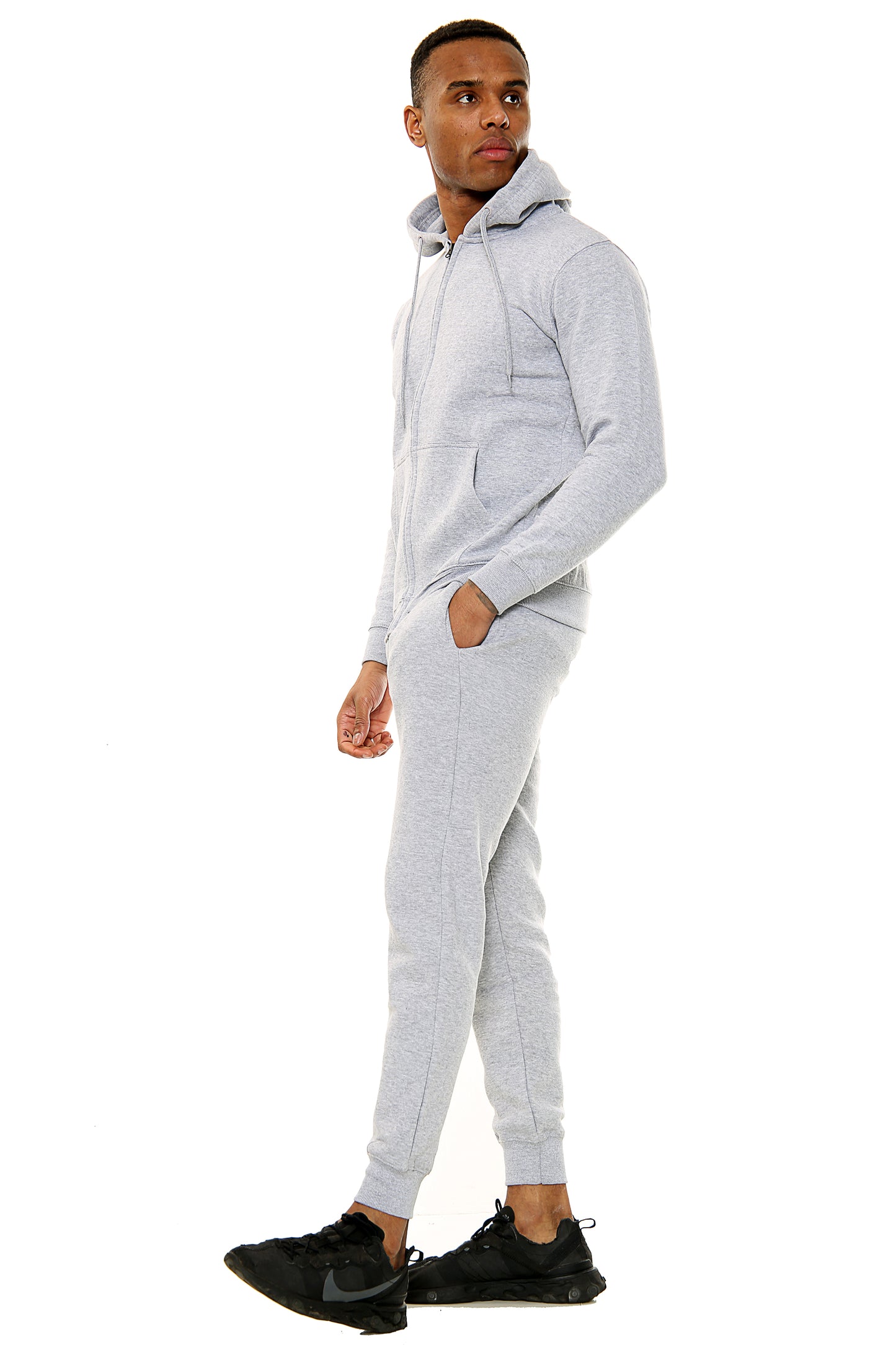 Style Moda Mens Plain Full Tracksuit with Pocket Hoodie