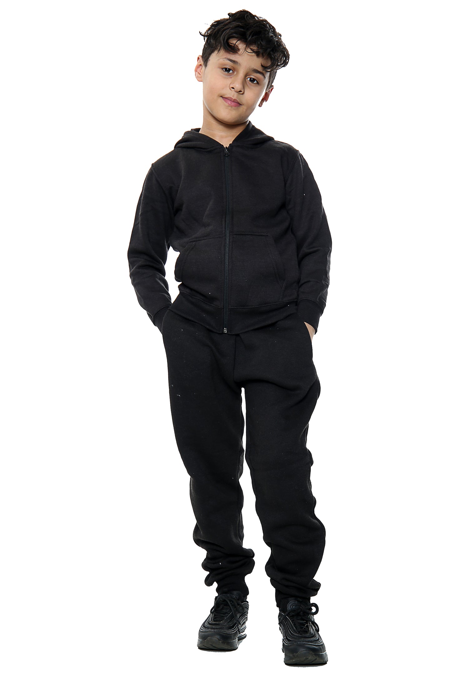 Style Moda Kids Plain Tracksuit Zipper Hoodie