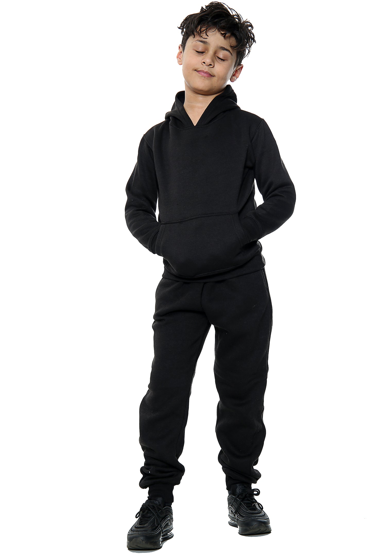 Style Moda Kids Plain Tracksuit PE School Pullover Hoodie