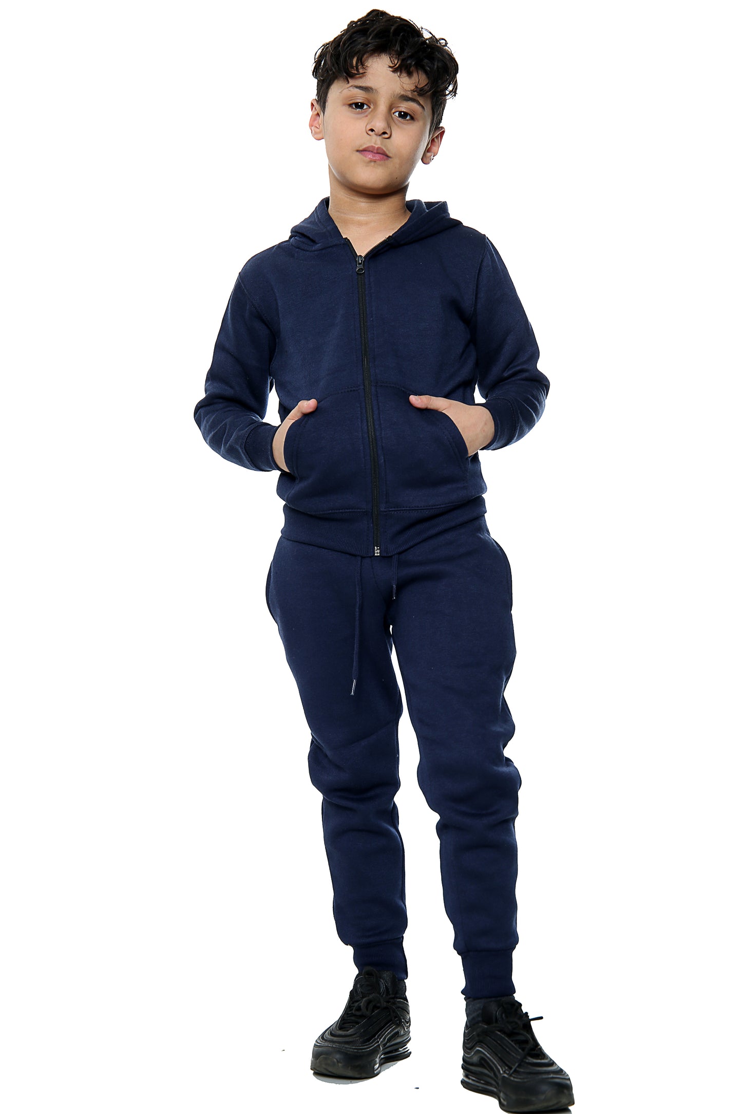 Style Moda Kids Plain Tracksuit Zipper Hoodie