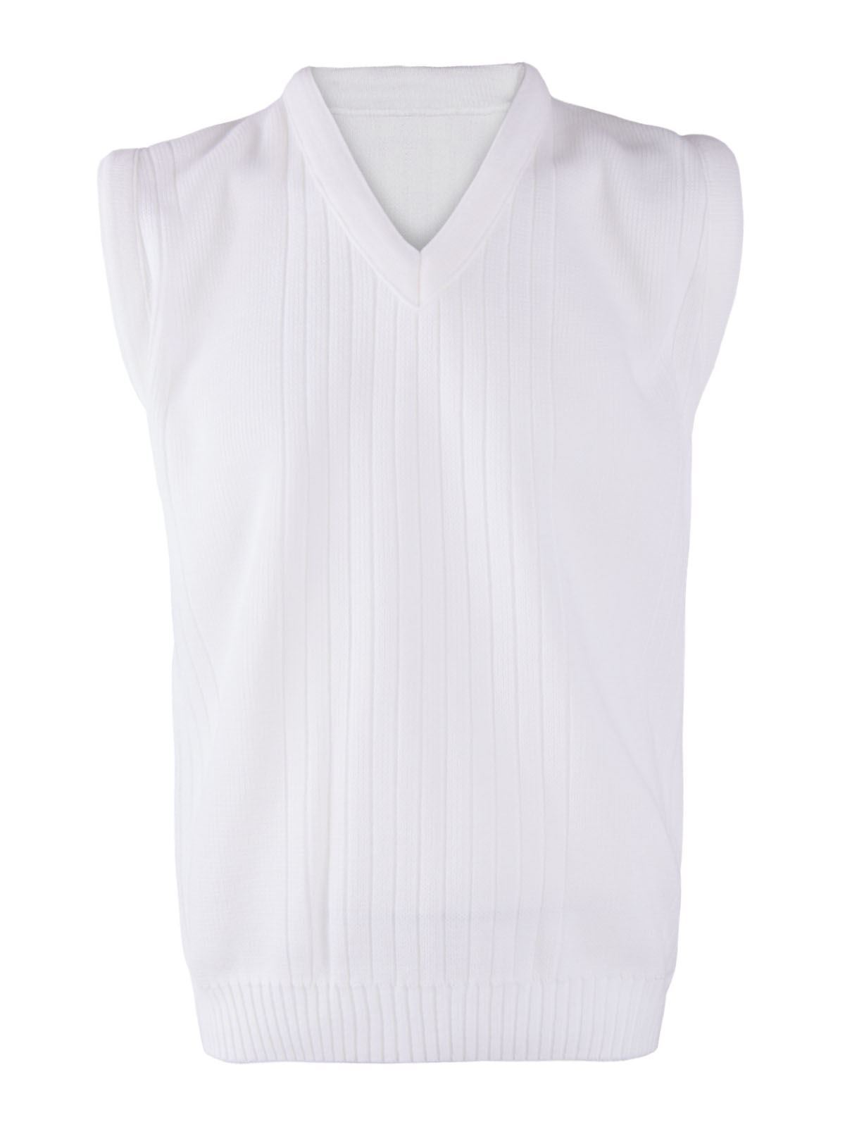 Style Moda Mens Premium Classic White Ribbed Jumper & Vest